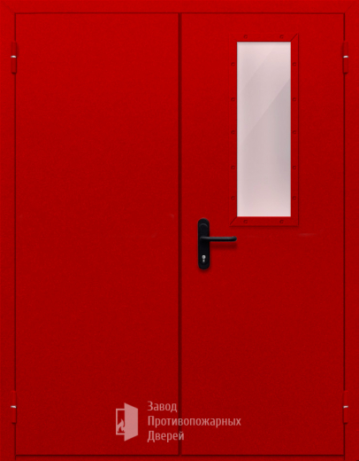 Фото двери «Двупольная со стеклом (красная)» в Сергиеву Посаду