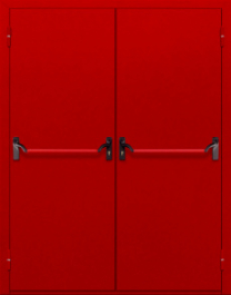 Фото двери «Двупольная глухая с антипаникой (красная)» в Сергиеву Посаду