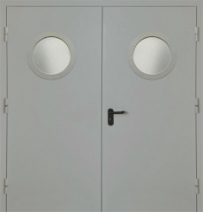 Фото двери «Двупольная с круглым стеклом EI-30» в Сергиеву Посаду