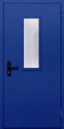Фото двери «Однопольная со стеклом (синяя)» в Сергиеву Посаду