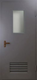 Фото двери «Техническая дверь №5 со стеклом и решеткой» в Сергиеву Посаду